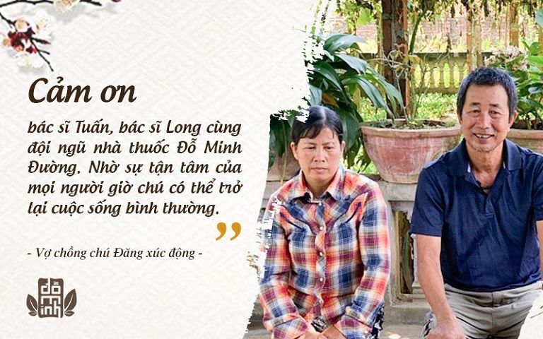 Vợ chồng bệnh nhân Đăng chia sẻ về kết quả trị bệnh tại Đỗ Minh Đường